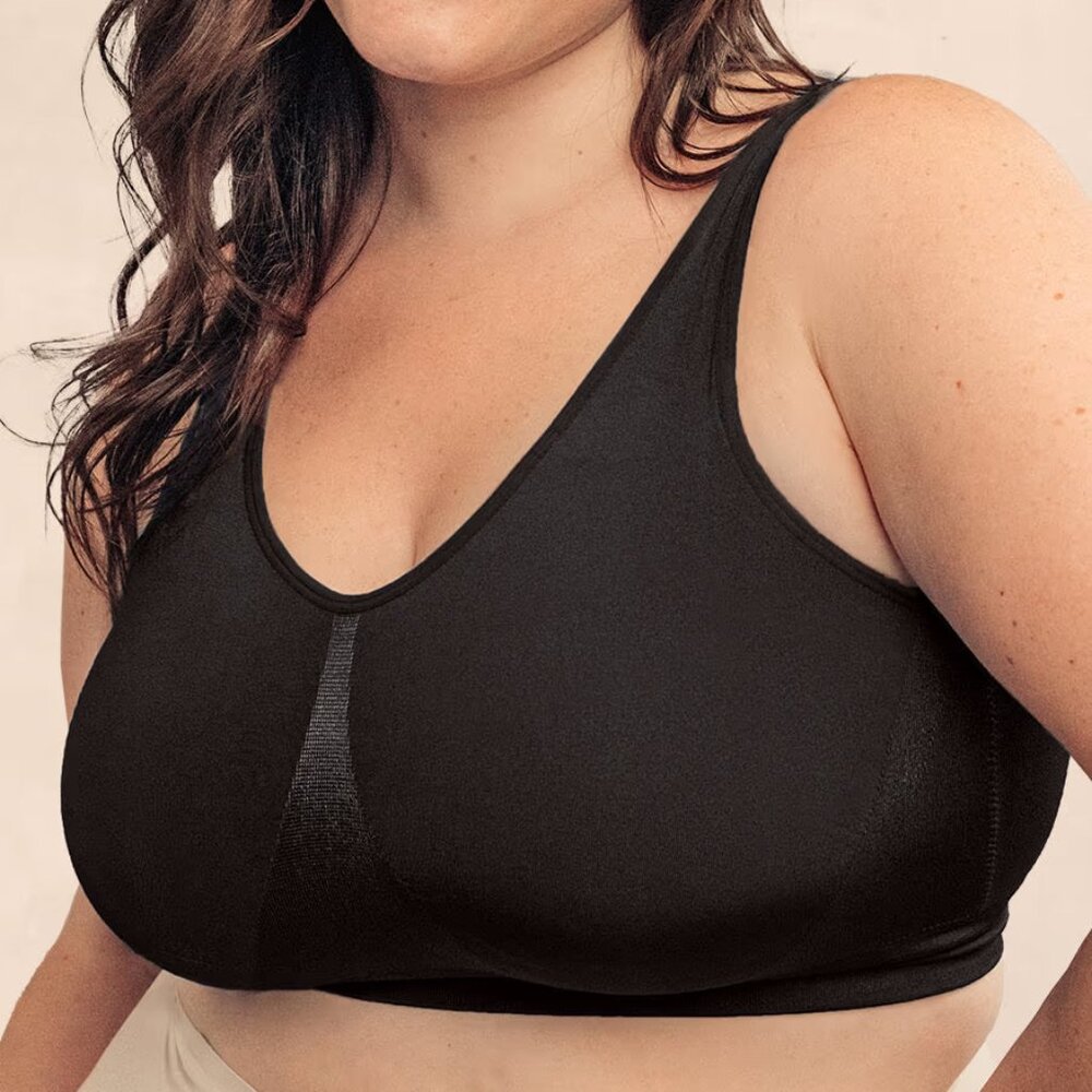 Truekind Everyday Throw-on Wireless Bralette in Black Large‎ NWT